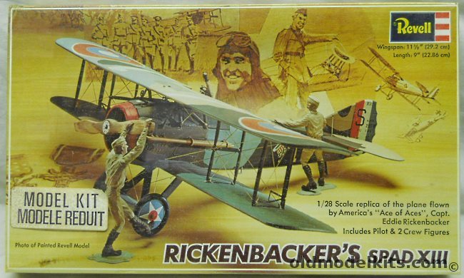 Revell 1/28 Rickenbacker's Spad XIII - with Pilot and Two Crew Figures, H235 plastic model kit